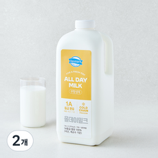 덴마크 국내산 무항생제 인증 All Day Milk 신선한 1A등급 우유, 2개, 1.8L
