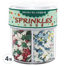 데코야 크리스마스 믹스 스프링클 4종, 60g, 4개