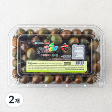 스윗토 스테비아 라이트 블랙 대추 방울 토마토, 1kg, 2개