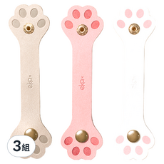 ekax 造型壓扣整線器 PU皮革, 肉球, 3組