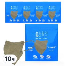 소막 새부리형 컬러마스크 중형 KF94, 20개입, 10개, 카키