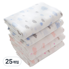 BABY&I 粉彩布尿布, 雲朵, 25個