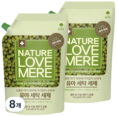 네이쳐러브메레 유아 녹두 세제 에이프릴향 리필, 1.3L, 8개