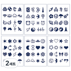 小尺寸手指紋身貼紙6款套組, B款, 2套