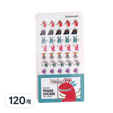 디자인아지트 프리미엄 칭찬스티커 15mm, 해피몬스터, 120개