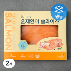 노르웨이 패밀리 훈제연어 슬라이스 (냉동), 300g, 2개