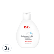 B&B 嬰兒洗髮沐浴露, 120ml, 3個