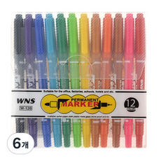 Bluemato 12色馬克筆 W-120, 混合顏色, 6個