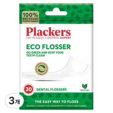 plackers 派樂絲 Flossure 牙線, 3個, 30入