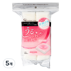 코튼라보 우루후카 코튼 화장솜, 5개, 100개입