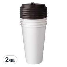 Bloom at home 咖啡廳素色紙杯 480ml x 25入 + 黑色杯蓋 25入 組, 2套