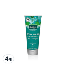 크나이프 리프레싱 민트&유칼립투스 바디워시, 4개, 200ml