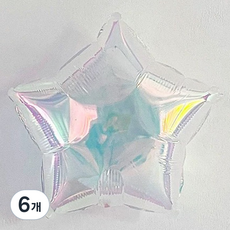 에드 반짝이는 생일파티 필름 풍선, 별, 6개