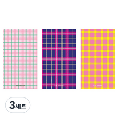 아이씨엘디자인 다꾸 메모지 체크 3종 세트, 민트핑크, 네이비핑크, 레몬핑크, 3세트