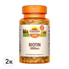 SUNDOWN NATURALS 日落恩賜 生物素 5000mcg + 鈣膠囊 960mg, 60顆, 2瓶