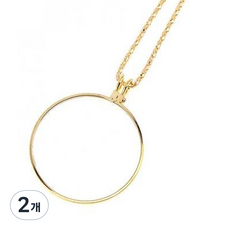 美容師時尚項鍊便攜式放大鏡, 2個, 01金