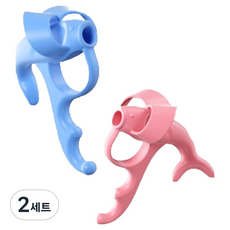 Premia Noble 海豚矽膠鉛筆矯正器 高級款 2件組 7.5cm, 藍色, 粉紅色, 2套