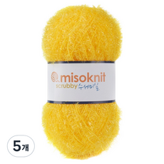 미소털실 펄 수세미실 80g, 11옐로우, 5개