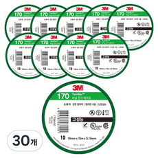 쓰리엠 템플렉스 비닐 전기 테이프 170 초록색, 30개