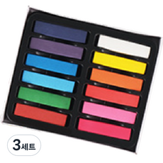 생활백서 채색 스틱 파스텔 숏, 12색, 3세트