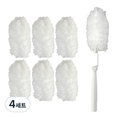먼지떨이 실내 및 차량용 + 리필 7p 세트, 라이트그레이 + 화이트, 4세트