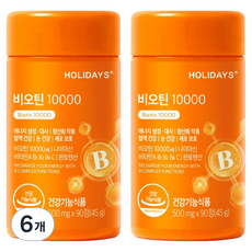 홀리데이즈 비오틴 10000, 90정, 6개