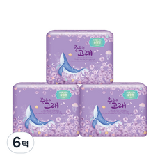Whale Dream 柔軟壓花瞬吸蝶翼型衛生棉, 6包, 18片