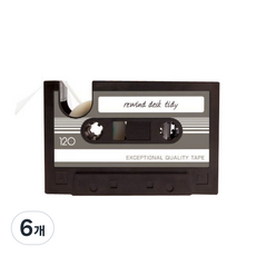 추억의 카세트테이프형 테이프커터기, 그레이, 6개