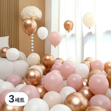 피앤비유니티 풍선 50p 세트 로즈골드, 11 샴페인로즈 앤더스티핑크 4색혼합, 3세트
