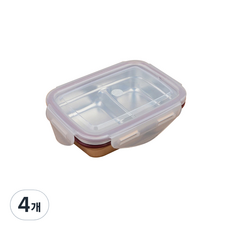 스텐락 우리집편한 찬통 사각 1호, 4개, 단품