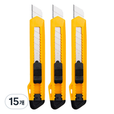 델리 커터칼 대형 E2001, 옐로우, 15개
