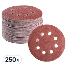 OON 圓形砂紙 研磨砂紙 8孔 240目 125mm, 250個