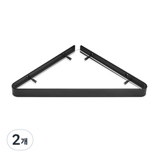 모나코올리브 메탈라인 삼각 철제 코너 유리선반, 블랙, 2개