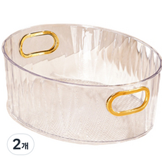 다퍼세일즈 화장품 보관함 다용도 정리함 타원형, 투명, 2개