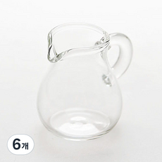 MAKA 내열유리 밀크저그 35ml MJ-04, 투명, 6개
