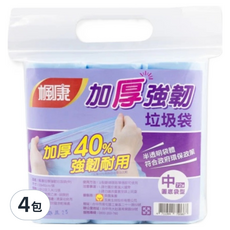 楓康 加厚強韌垃圾袋 中 72張, 4包
