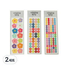 Manmong Shop 花朵叢叢貼紙 3款組合, 混色, 2套
