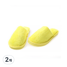 DM I Love Home 簡約素色室內居家拖鞋, 黃色