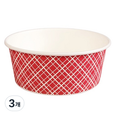 생활을그리다 종이용기 레드 체크 380ml 12 x 5 cm, 50개입, 3개
