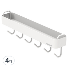 Steelcraft 磁吸多功能掛鉤架 磁鐵置物架, 奶油色, 4個