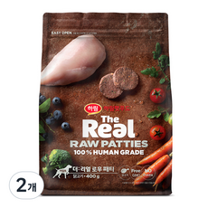 하림펫푸드 더리얼 어덜트 강아지 로우 패티 동결건조사료, 닭, 400g, 2개