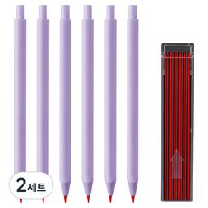 DGRM 評分色鉛筆 紫色 6入 + 紅色替換筆芯 12入 組, 2套