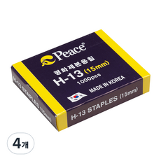 피스코리아 H-13/15mm 스테플러 심, 4개, 13호침