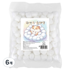 레이지플래닛 반려동물 오늘도 뒹굴뒹굴 솜베딩 화이트, 80g, 6개