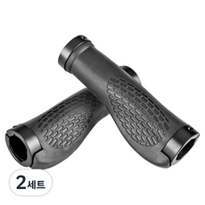 트레벨로 TPR 자전거 핸들 그립 미끄럼방지 MTB 손잡이 2p, 블랙, 2세트