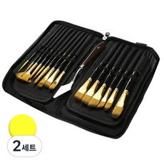 INMACHI 油畫畫筆15種收納包套組 黑色, 2套, 15種