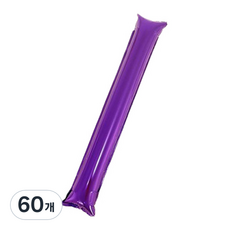 마켓감성 무패턴 치어스 풍선막대, 퍼플, 60개