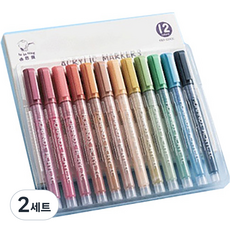 더조넷 아크릴 컬러 마커펜 c 12종 세트, 2세트, 12색
