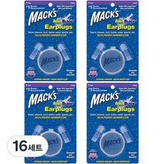 MACK'S Aqua Block 矽膠游泳耳塞 透明色, 16套, 1副