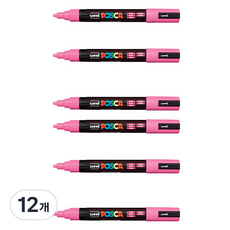포스카 컬러마커 PC-5M 라이트 핑크, 1색, 12개